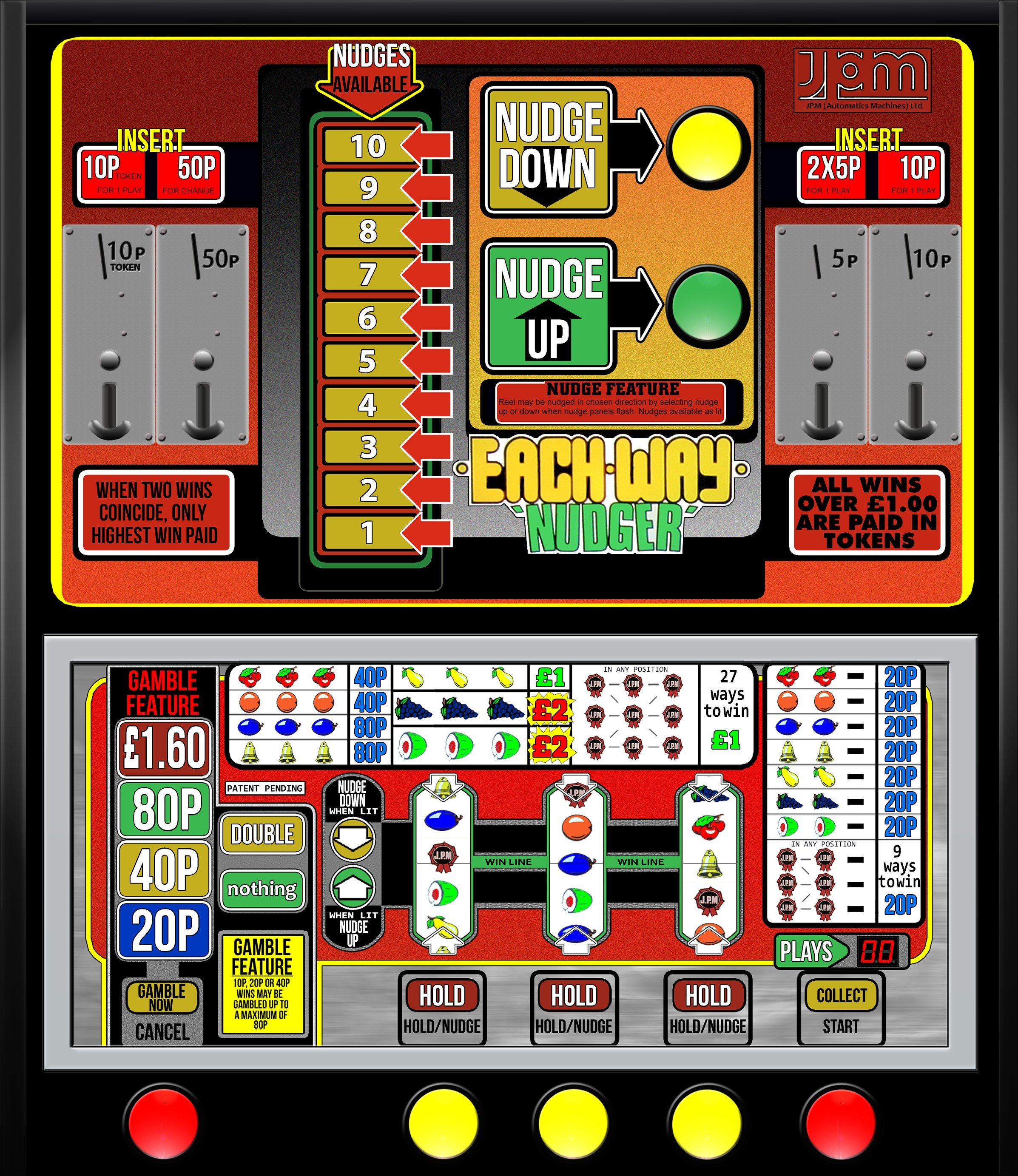 2p nudger fruit machine for sale